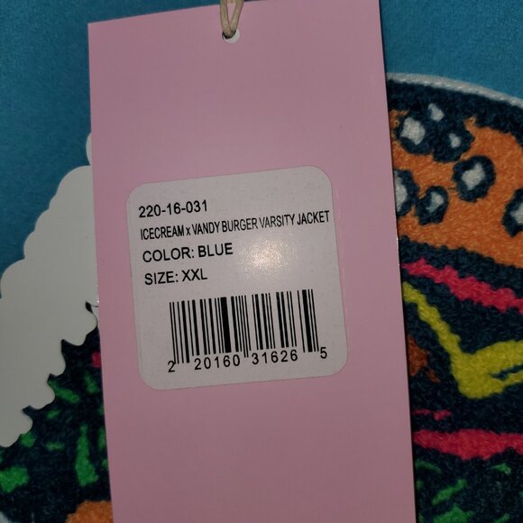 MENS ICE CREAM X VANDY COLAB LETTERMAN JACKET XX-LARGE - Picture 8 of 9